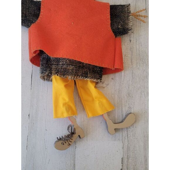Vintage pumpkin scarecrow hanging doll prop Halloween decor unique - Picture 8 of 9